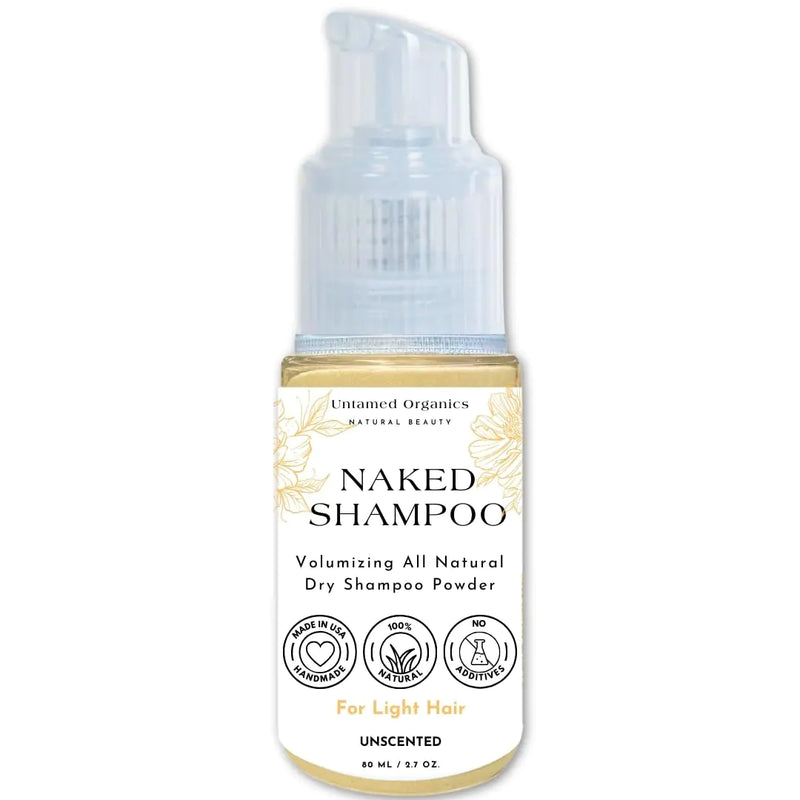 Earthborn Organics Volumizing Dry Shampoo Powder | Non-Aerosol | Organic Hair Powder | Benzane & Talc Free | For All Hair Types | Made in USA | Jumbo Size 2.7 oz (Light)