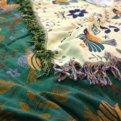 Cotton Gauze Tassel Throw Blanket