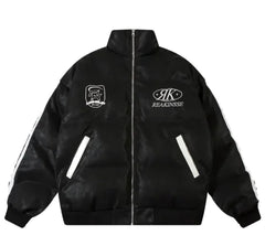 Vintage Embroidered Baseball Down Quilted Jacket