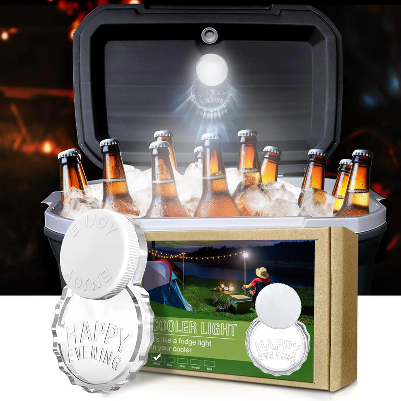 PXHADSMIER Cooler Light - Camping Cooler Accessories Inside Cooler Lid Light with Auto Shut Off Camping Gifts for Men (White)