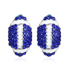 Rhinestone Baseball Earrings