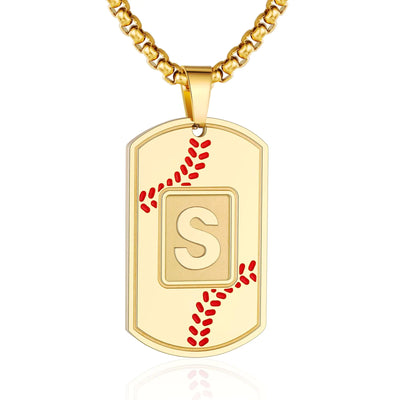 Baseball Initial Necklace